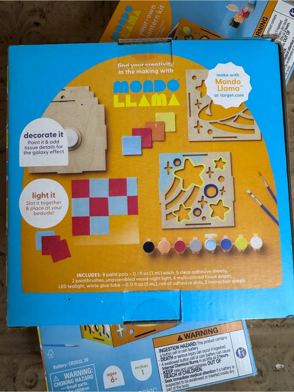 Mondo Llama Blue Create-Your-Own Wooden Lantern Kits- set of 2